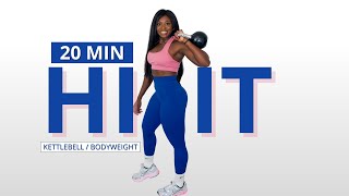 2O MIN HIIT KETTLEBELL AND BODYWEIGHT HIIT INTENSE NO REPEAT FITBYMARY [upl. by Ahsilef]