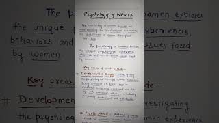 Psychology of WOMEN BSc Nursing PSYCHOLOGY UNIT6 Developmental Psychology [upl. by Ahcsatan286]