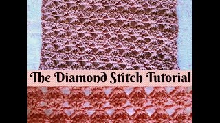 Easy Crochet  How to make The Diamond Stitch  Scarf  Step by Step Tutorial  ♥ Pearl Gomez ♥ [upl. by Odnalra]