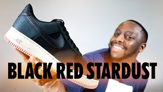 Air Force 1 Black Red Stardust On Foot Sneaker Review QuickSchopes 656 Schopes FB8876 001 [upl. by Acire652]