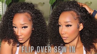 Flip Over Sew In with Minimal Leave Out Curls Queen [upl. by Lerim]