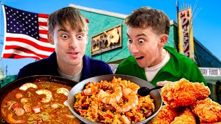 Two Brits try Louisiana Soul food for the first time [upl. by Hannibal]