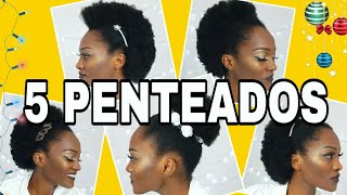 5 PENTEADOS PARA FESTAS CABELO CRESPO CURTO [upl. by Gracie]