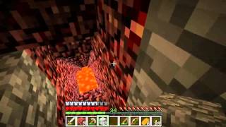 Lets Play Minecraft Hardcore 24 Bridge over Troubled Lava [upl. by Orvah]