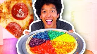 DIY HOW TO MAKE RAINBOW PIZZA [upl. by Costin218]