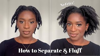 TWIST OUT TAKE DOWN ON 4C NATURAL HAIR  How to Separate amp Fluff Your Hair for Volume [upl. by Brinkema]