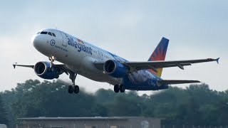 2023 Wings Over Flint Airshow  Allegiant Air Airbus A320 Departure [upl. by Ziguard974]