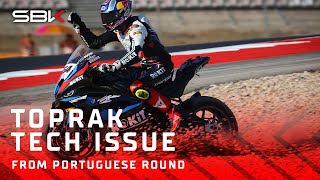 Toprak Razgatlioglus FP2 ends after smoke comes from his BMW ❌  2024 PortugueseWorldSBK 🇵🇹 [upl. by Philipson807]