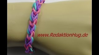 Loom Bands ohne Rainbow Loom Anleitung Deutsch A 27  Veronika Hug [upl. by Wenoa]