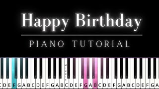 Happy Birthday  Easy Piano Tutorial [upl. by Lisabeth]