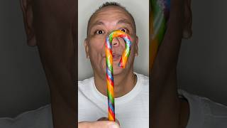 👂 ASMR POST FRUITY PEBBLES CEREAL FLAVORED CANDY CANE AND EATING SOUNDS👂asmr shorts [upl. by Anoiek]