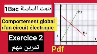 exercice corrigé comportement global dun circuit électrique 1bac sx et sm التمرين الثاني 1bac [upl. by Haggi205]