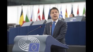 Strasburgo lintervento del Presidente Conte al Parlamento europeo [upl. by Annawahs]