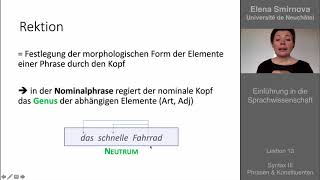 Einführung in die Sprachwissenschaft Thema 13  Syntax Phrasen und Konstituenten [upl. by Aseeram266]