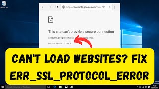 🔧 Cant Load Websites Fix ERRSSLPROTOCOLERROR 🔧 [upl. by Anauqaj]