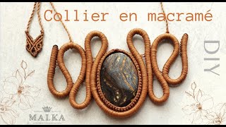 Tutoriel de collier en macramé  Collier en macramé avec pierre  French Version [upl. by Miller]