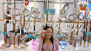 BOBAWITHLUV rm  jungkook birthday event vlog we love celebrating ♡NAMKOOK♡ [upl. by Kast]