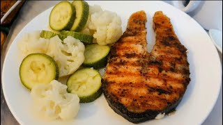 Grilled Salmon Steak  Quick and Easy  Ikea Grill Pan [upl. by Airdnal]