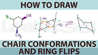 How to Draw Cyclohexane Chair Conformations and Ring Flips [upl. by Nyltyak]