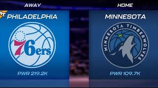 Philadelphia 76ers vs Minnesota Timberwolves  Tourneys Amber Finals Game 3  NBA 2K Mobile [upl. by Cacie39]