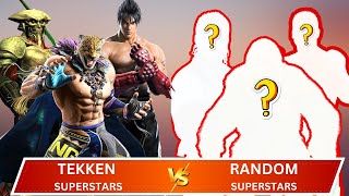 TEKKEN 3 SUPERSTARS vs RANDOM SUPERSTAR  6 MEN TAG TEAM FIGHT [upl. by Atnim]