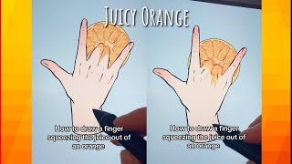 Drawing a hand squeezing the juice out of an orange [upl. by Justinian]