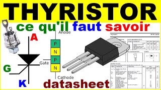 Thyristor électronique comment il fonctionne le datasheet diode commandée  electronic thyristor scr [upl. by Nillok]