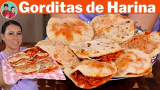 Gorditas de Harina con Huevo en Salsa Roja de Chile Guajillo  Receta de mi Mama [upl. by Neehsuan]