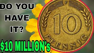 TOP 10 ULTRA GERMANY 10 PFENNIG RARE GERMANY PFENNIG COINS WORTH A LOT OF MONEY COINS WORTH MONEY [upl. by Aerdnaed156]