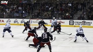 William Nylander feeds Jake Gardiner who fires goal past Joonas Korpisalo [upl. by Stavro]