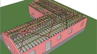 Modélisation 3D dune Charpente industrielle configuration en L [upl. by Akerehs]