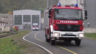 Alarmfahrt Werkfeuerwehr Mercer Rosenthal Werk Blankenstein [upl. by Lener561]