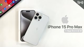 iPhone 15 Pro Max Review 1 year later Hindi  My honest opinion 🔥 [upl. by Inaej]