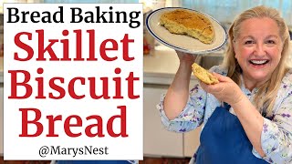 How to Make Skillet Biscuit Bread  No Oven No Yeast No Eggs  Stovetop Hoecakes Recipe [upl. by Marta]