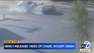 Chase LAPD video shows fleeing suspect in BMW slam into driver in Chinatown [upl. by Tuorah]