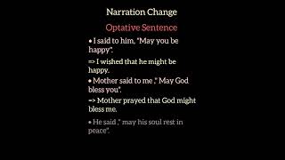 Optative sentence  Narration Change of optative sentence  no voice [upl. by Eednam]