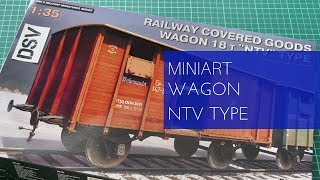 Miniart 135 Railway Wagon NTV Type 35288 Review [upl. by Mani]