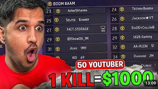 1KILL1000 free fire challenge 50 YOUTUBEBER freefire fffreefiremax [upl. by Hecklau]