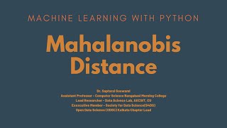 Mahalanobis Distance [upl. by Naj]