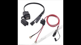 Waterproof Motorcycle 12V SAE to USB Phone GPS Charger Cable Adapter Inline Fuse [upl. by Clarise]