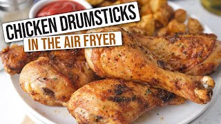 Crispy Air Fryer Chicken Drumsticks Easy Recipe [upl. by Enamrej617]