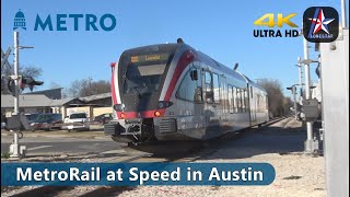 4K MetroRail AT SPEED around Highland Station  CapMetro  Austin [upl. by Tserrof559]