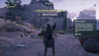 Where to find Markos Vineyard Ainigmata Ostraka Assassins Creed Odyssey AC Location Guide [upl. by Trebled665]