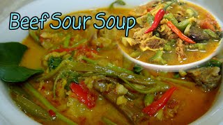 Cambodian Lemongrass Beef Sour Soup FansClipsCook  Beef Sour Soup [upl. by Eirised]