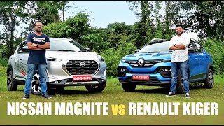 Nissan Magnite Vs Renault Kiger Subcompact SUV Battle Malayalam Review [upl. by Akimed729]