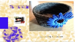 Korb nähen Upcycling Körbchen 15cm Anleitung DIY Utensilo Aufbewahrung UniKati89 [upl. by Eireva449]