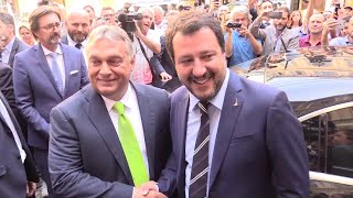 Salvini incontra Orbán quotIo eroe Esagerato Vogliamo cambiare insieme il destino dellEuropaquot [upl. by Ahsikel]