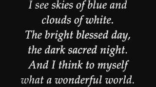 Louis Armstrong  What A Wonderful World Lyrics [upl. by Christie]