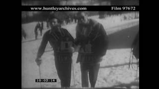 Mens Downhill Ski Race at Chamonix in 1947 Archive film 97672 [upl. by Aikel]