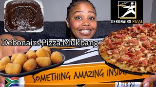 LetsEat DEBONAIRS PIZZA😋✨SOUTH AFRICAN MUKBANG🇿🇦 [upl. by Aslin848]